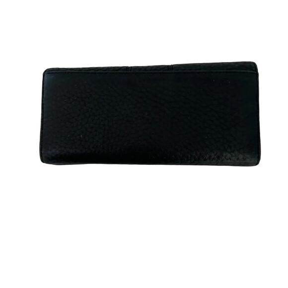 Coach Wallet Black Leather Op Art Cs Logo Bi Fold Pebbled Leather Pink Lining - Picture 2 of 9